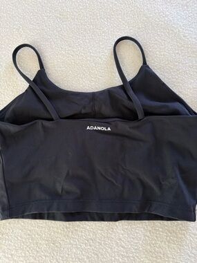 Adanola Black Strappy Crop Sports Bra with Thin Shoulder Straps